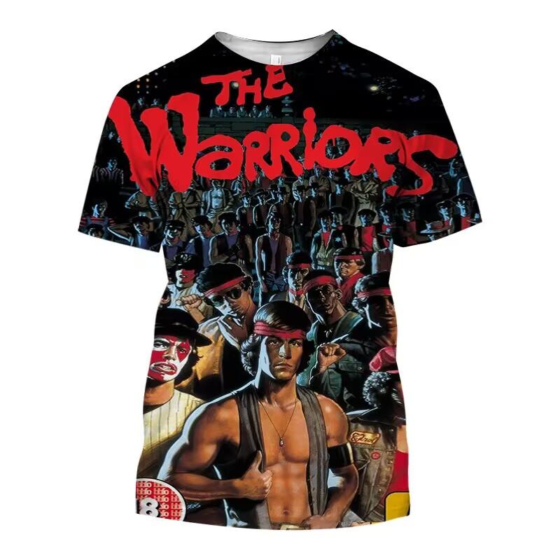 Laoxu De THE WARRIORS Bedrukte T-shirt Voor Heren Mode Casual O-hals Korte Mouw Top Coole T-shirts Harajuku Streetwear Film T-shirts 6XL XL wit