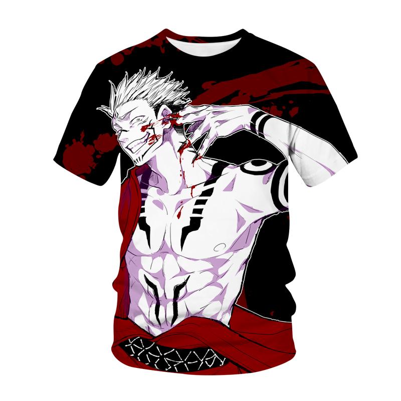 Xin nan zhuang Mode Jujutsu Kaisen 3D T-shirt Jongens/Meisjes T-shirt Zomer Ademend Streetwear Herenkleding Heren/Vrouwen Korte Mouw T-shirt M