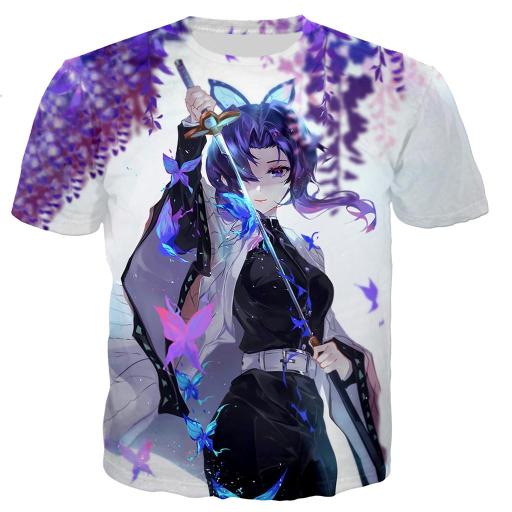 ETST 07 Toyo Cosplay Demon Slayer Kochou Shinobu T-shirt Mannen Vrouwen 3D Geprinte T-shirts Casual Harajuku Stijl T-shirt Streetwear Tops 6XL
