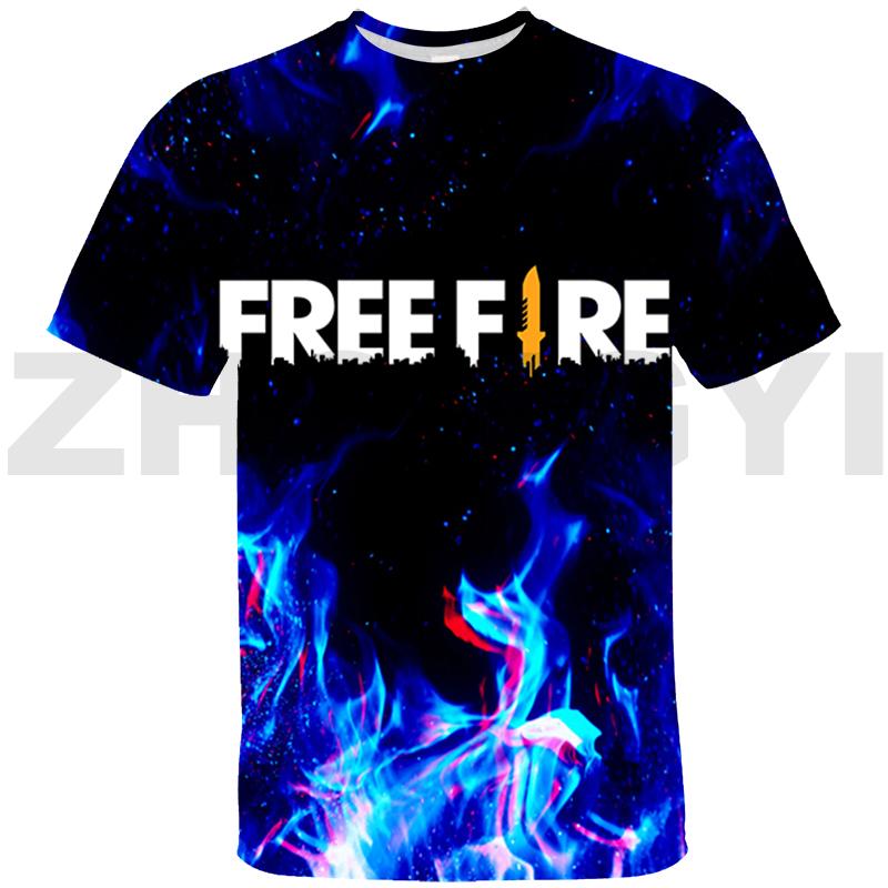 Laoxu Free Fire Garena 3D T-shirt Dames T-shirt Mode Hip Hop Jongens Zomer Tops Kinderen Free Fire Print Cool Streetwear Trendy Heren Tees S groen