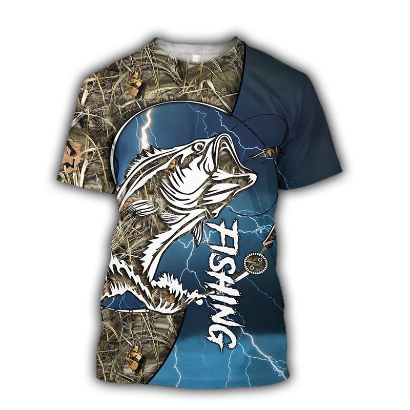 ETST 05 Vissen Grafische 3d Print Heren T-shirt Zomer Korte Mouw Tees Tops Harajuku Fashion Casual Oversized Man Kleding Camisetas 6XL