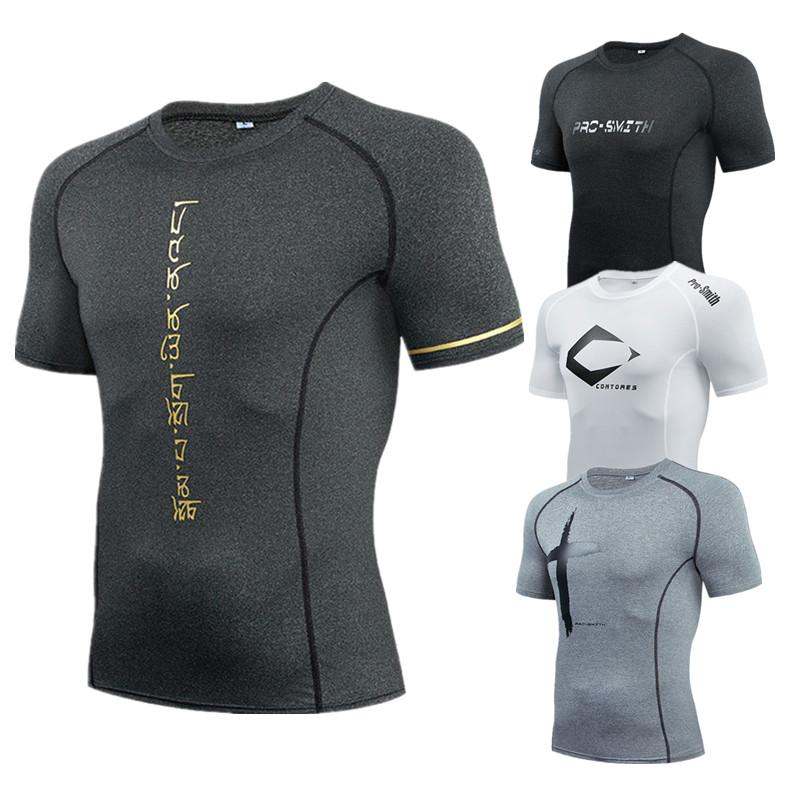 YOUNAXIN Sport-T-shirt voor heren Sneldrogend Fitness Compressie-T-shirts Outdoor Gym Training Hardlopen Korte mouwen Panty Bodybuilding Tops M zwart