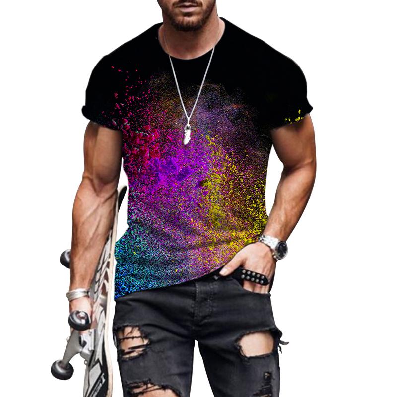 ETST WENDY 05 Zomer Mode Gekleurde Vlekken heren t-shirt 3D Trend Persoonlijkheid Hip Hop streetwear Leisure harajuku O-hals Korte Mouw Tees Top 6XL