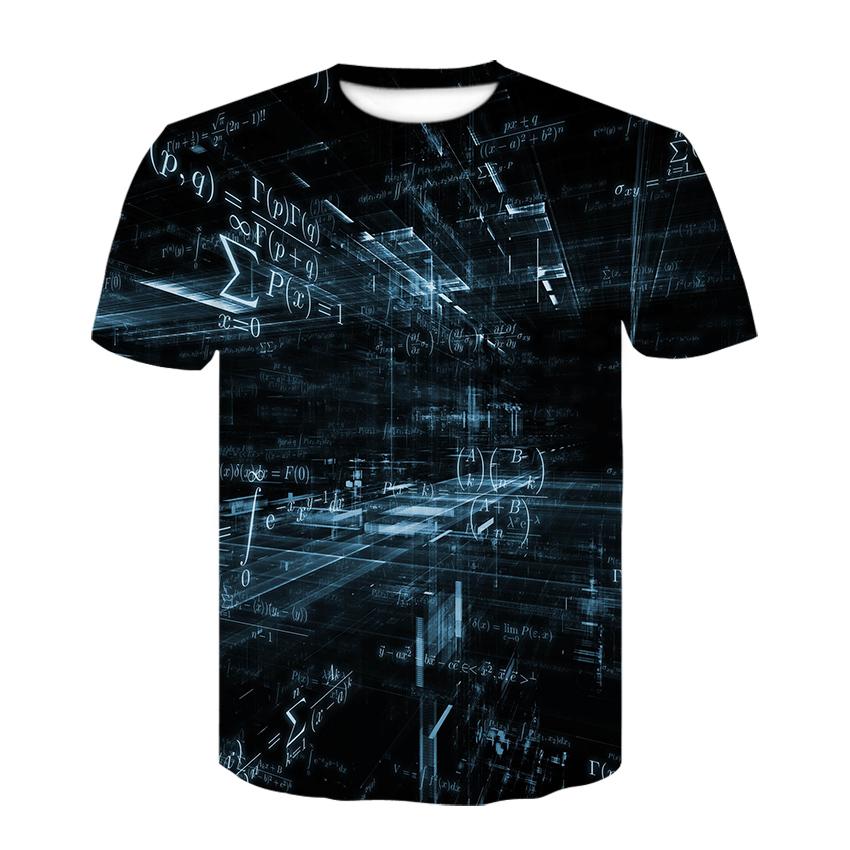 Xin nan zhuang Zomer Mode Ruimte Abstracte Grafische T-shirts 3D Print Interessante Formule Patroon Mannen T-shirt Nieuwe Casual Cool Stijl T-shirt M