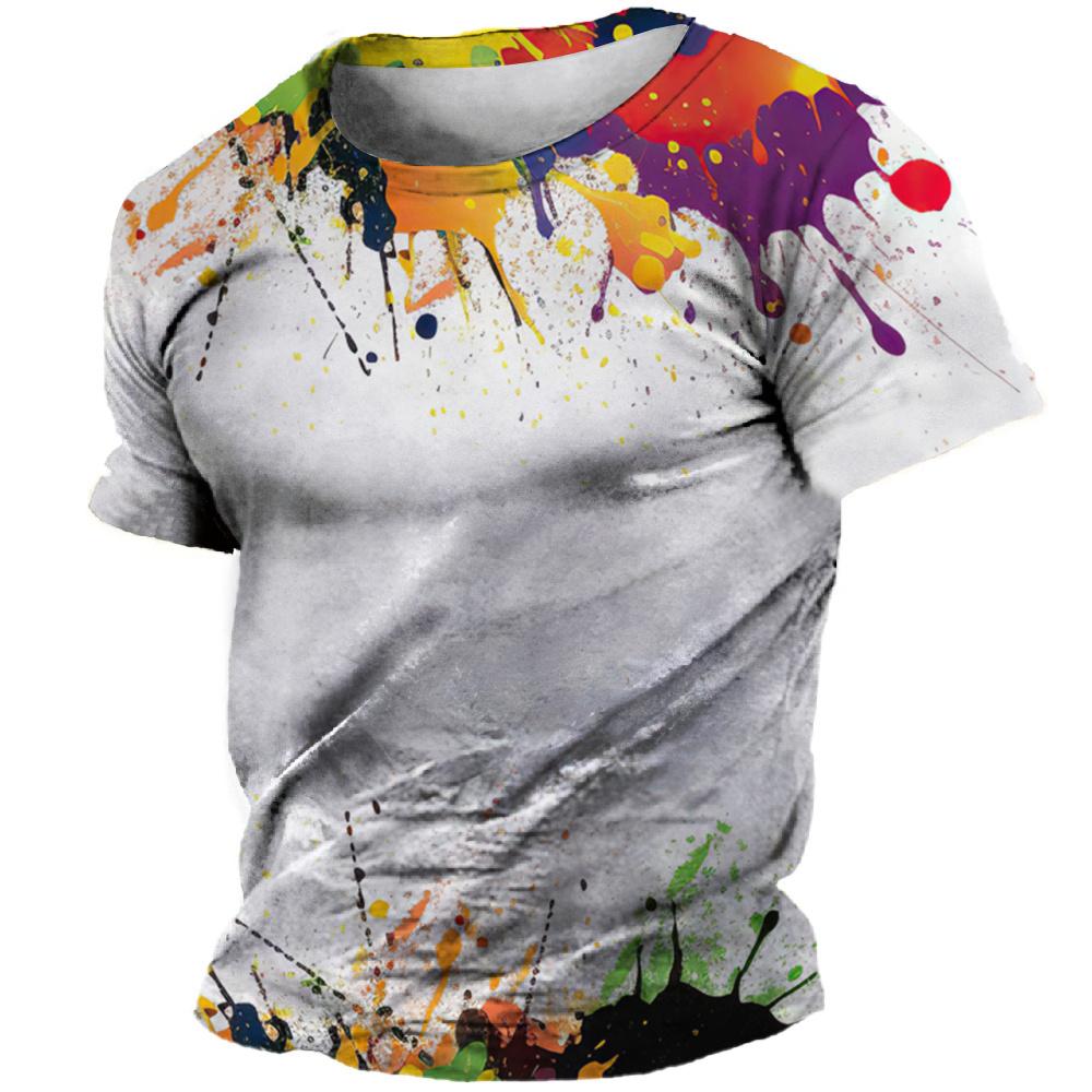 ETST 03 Nieuwe 3D Graffiti Hip Hop Harajuku Ptinted Mannen T-shirts Zomer Mode Casual Street Style Tee Trend Persoonlijkheid Korte Mouw Tops M