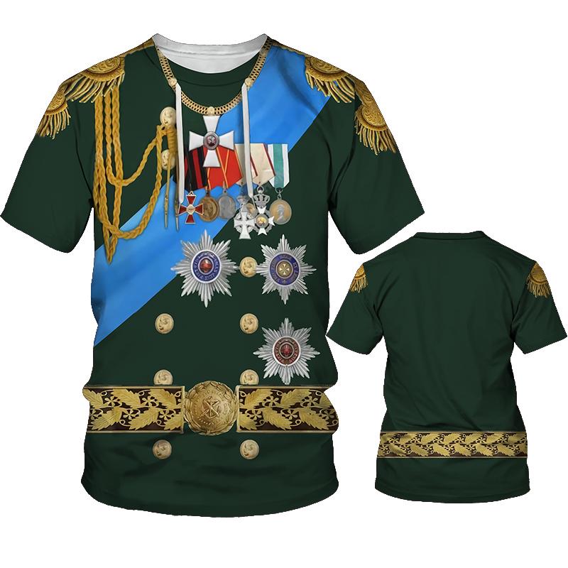 ETST 07 Zomer Heren Kapitein Kleding T-shirt Grappig Cosplay Nieuwe Crewneck Korte Mouw Heren Pilot Uniform 3D Gedrukte Kleding XXL