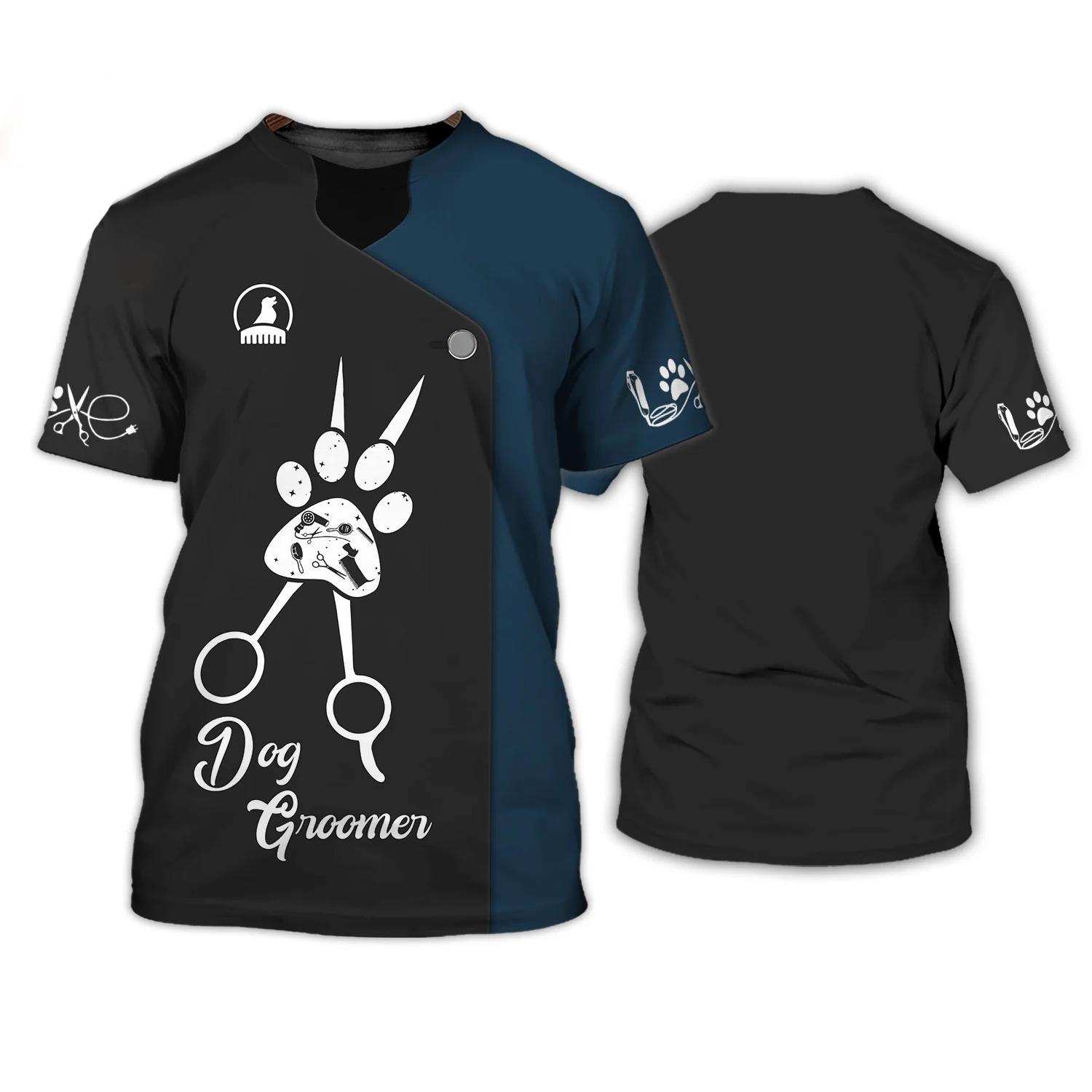Nihao Puppy Groomer T-shirt Heren Shirt Unisex Mode Uniform Zomer O-hals Kleding Mannelijke Oversized Korte Mouw Tees Harajuku Tops M