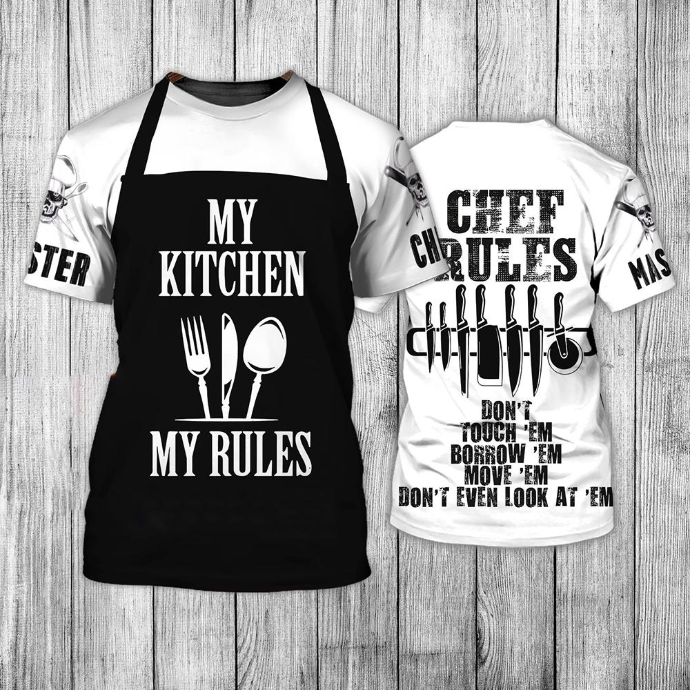 ETST WENDY 005 Zomer Heren T-shirt Oversized Kleding Chef Keuken Gereedschap Print Top Street Fashion Los Casual T-shirt Voor Mannen Camisa M
