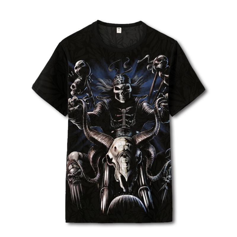 Nihao Dominante schedels patroon 3d print hip hop korte mouw t-shirt Zomer 2019 Nieuwe kwaliteit zachte comfortabele cool t-shirt mannen S-6XL XS