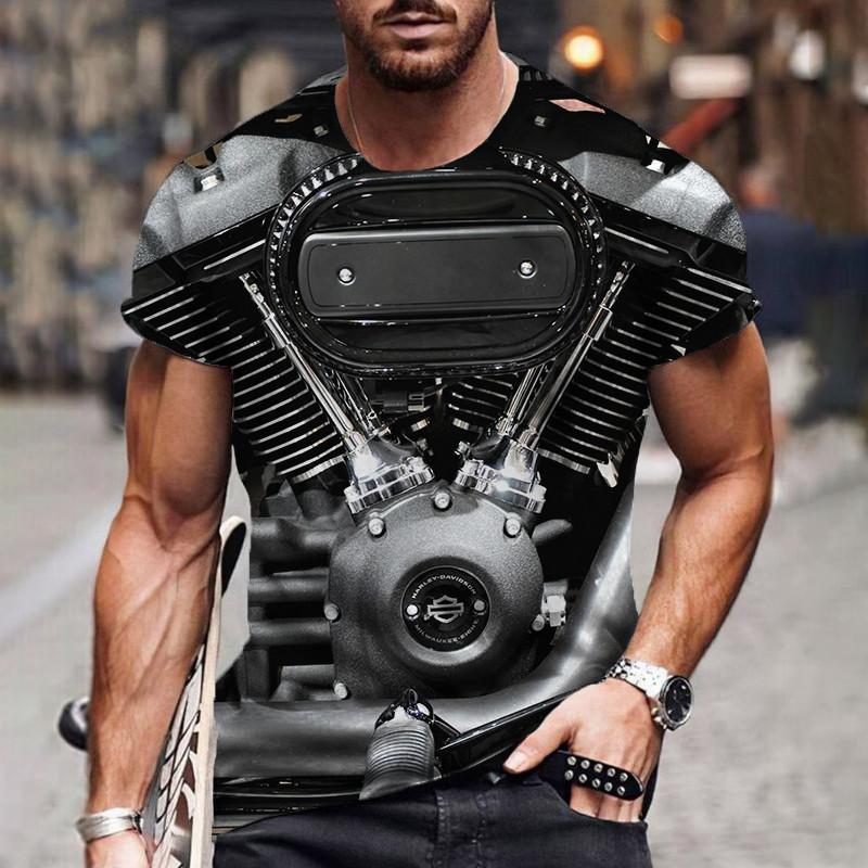 TIP723 Auto Motor Ontwerp 3D Print Heren T-shirts Zomer Polyester O-hals Korte Mouw Plus Size Casual Hip Hop Harajuku Losse tops 6XL 3XL