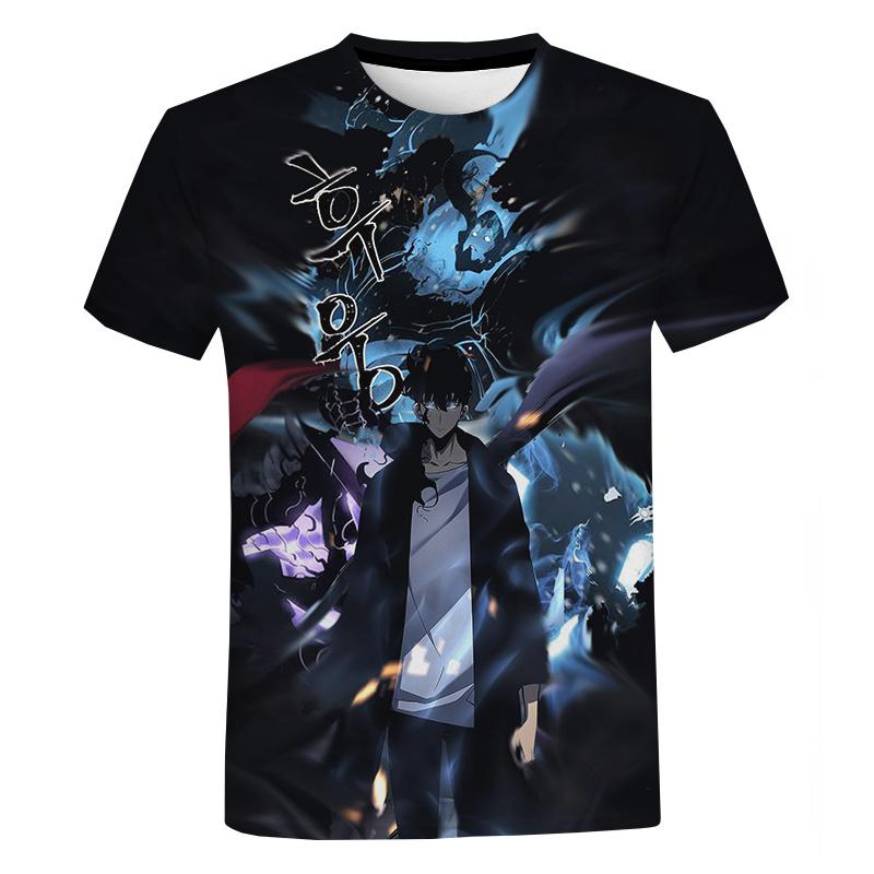 Baibao QIQI Anime Solo Nivellering T-shirt Mannen Vrouwen Zomer Mode 3D Gedrukt T-shirt Casual Harajuku Stijl T-shirt Streetwear Oversized Tops M