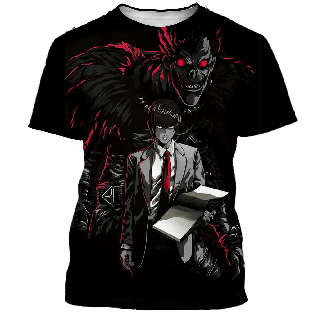 Xin nan zhuang Anime Death Note 3d Gedrukt T-shirt Mannen Vrouwen Fashion Casual Harajuku Stijl T-shirts Streetwear Hip Hop Kleding T-shirt M