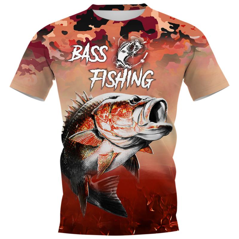 Nihao 3D-bedrukt T-shirt Heren Dames Zomer Basvissen Korte mouwen Casual Straat Los Comfort Plus Size Heren XS