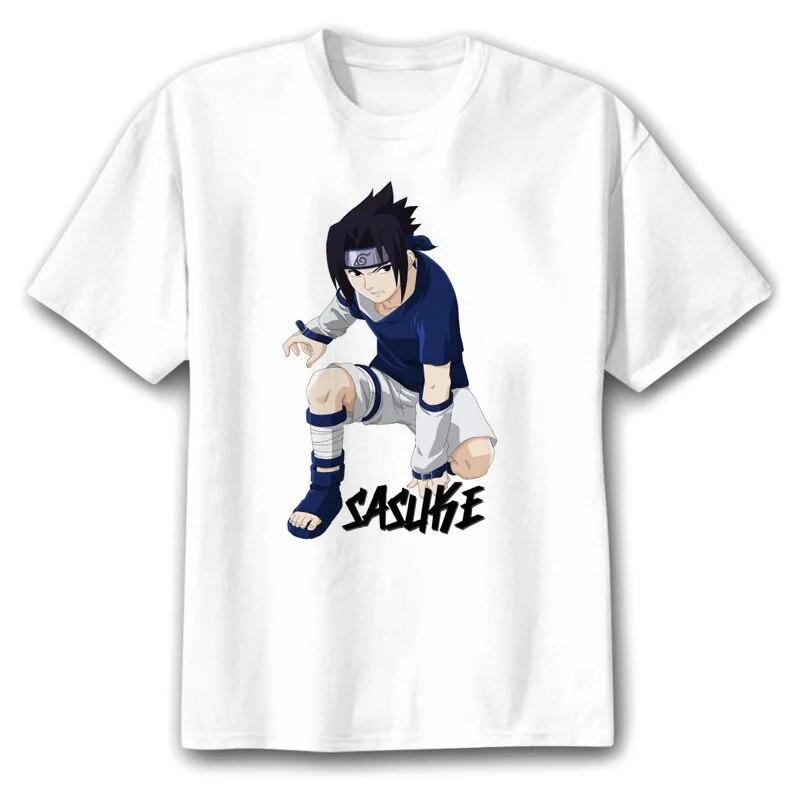 YSM Cotton Tshirt Japan Anime Naruto Boruto Grappige cartoon T-shirt voor mannen uchiha itachi uzumaki sasuke M wit