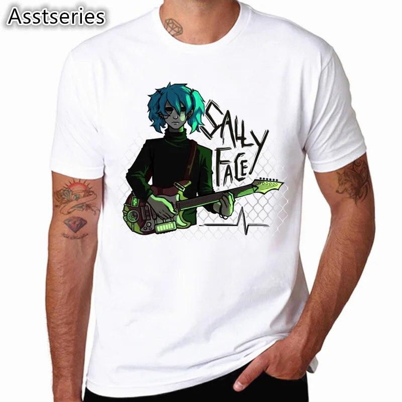 YSM Cotton Tshirt De T-shirts Sally Face Heren Dames Zomermode T-shirts Sally Face Hip Hop XXXXL wit