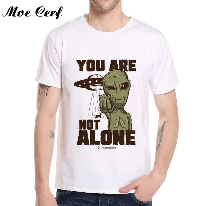 YSM Cotton Tshirt Fashion Alien T-shirt je bent niet de enige brief mannen tops Harajuku Tieners T-shirts Tops XXXXL wit