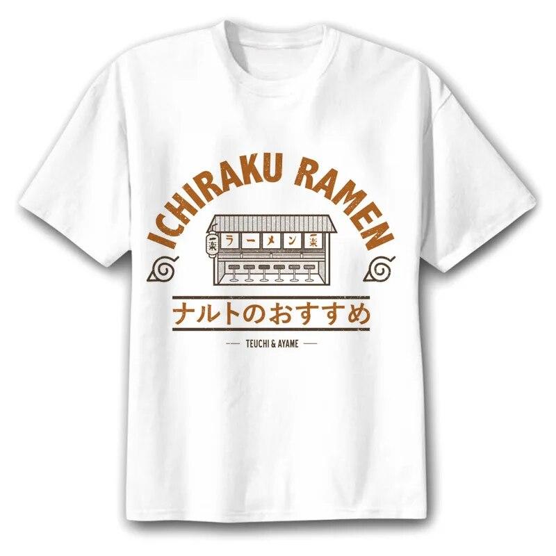 YSM Cotton Tshirt Naruto Anime bedrukt heren T-shirt Uzumaki Naruto T-shirt voor heren zomer S wit