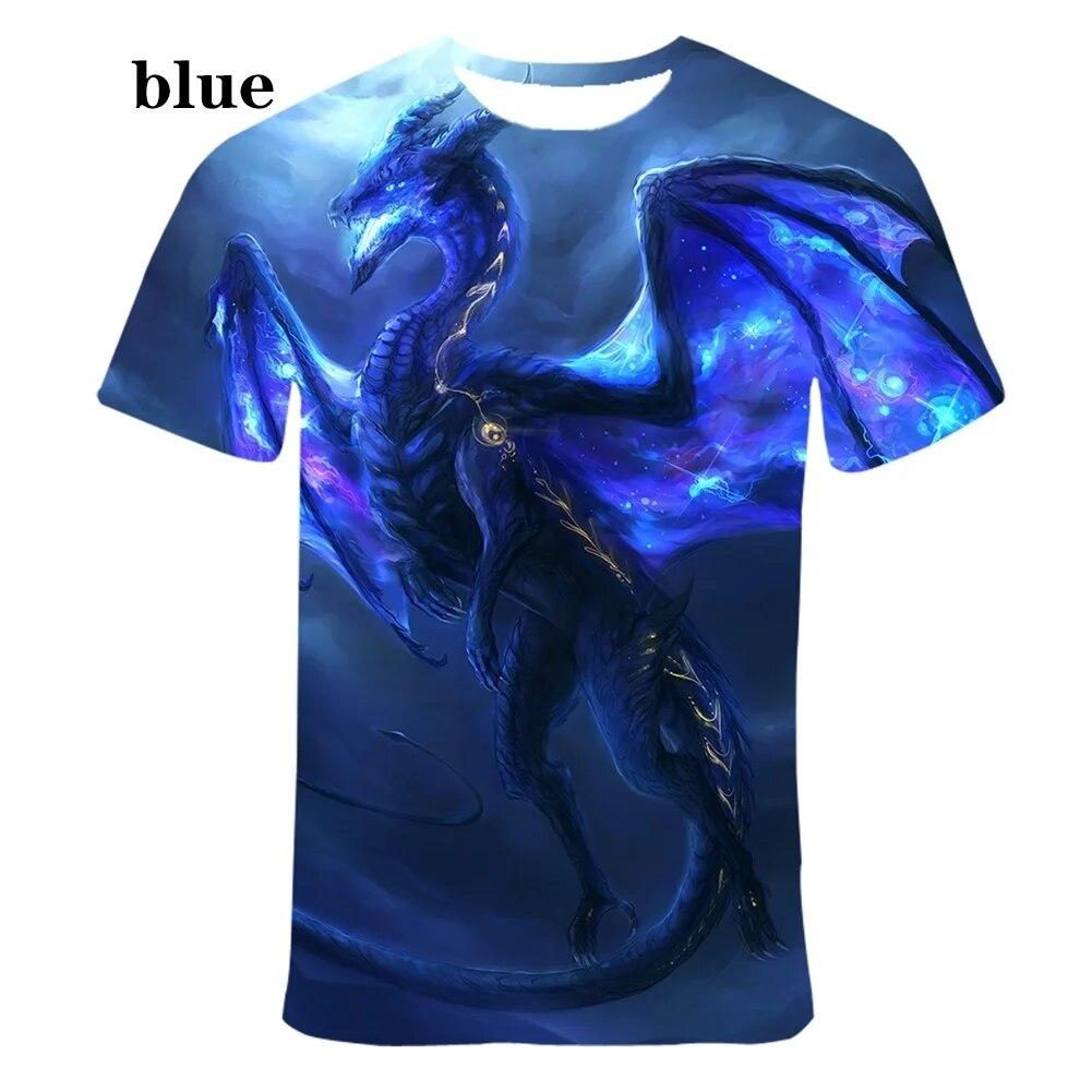 ETST WENDY 05 Mannen Nieuwe Mode Grappige 3D Draak Bedrukte Casual T-shirts Straat T-shirts voor Mannen T-shirt voor Jongens Plus Size 5XL
