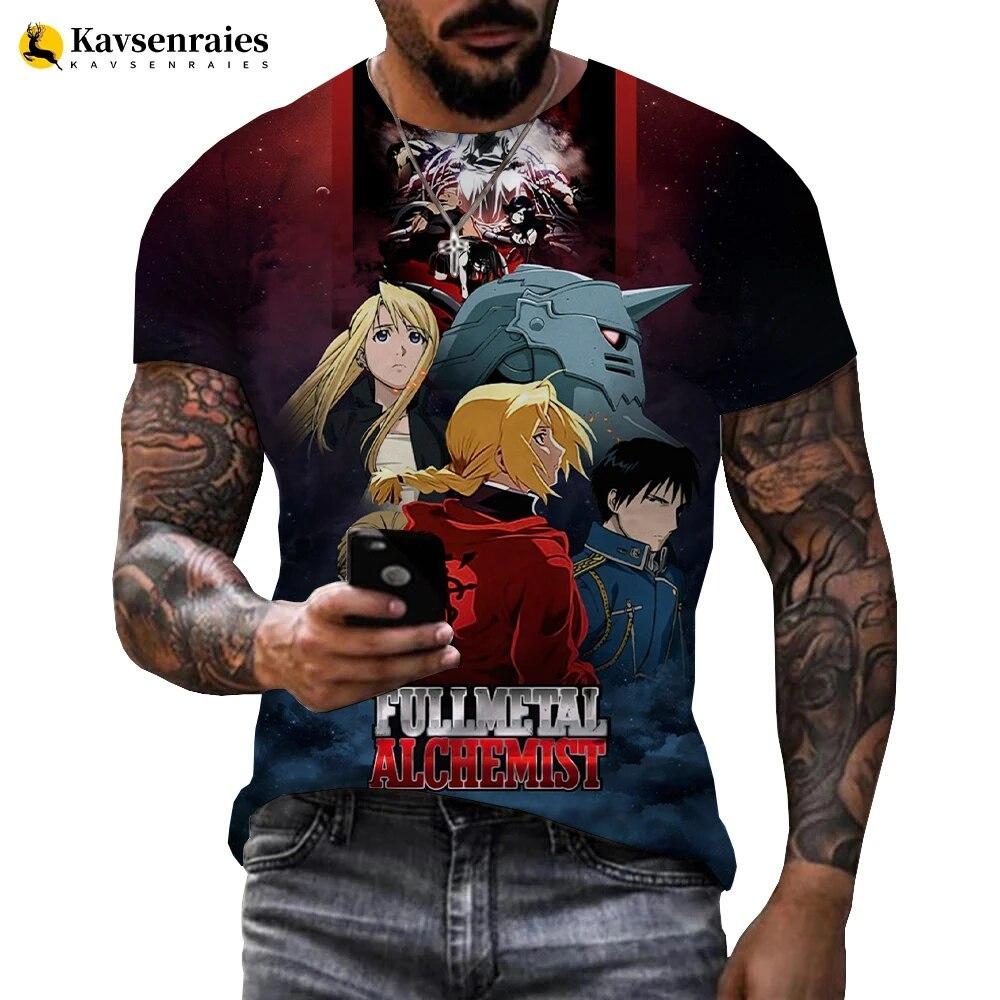 Baibao QIQI Fullmetal Alchemist Brotherhood T-shirt Heren/dames 3D-geprinte T-shirts Casual Harajuku-stijl Streetwear Tops 6XL XL