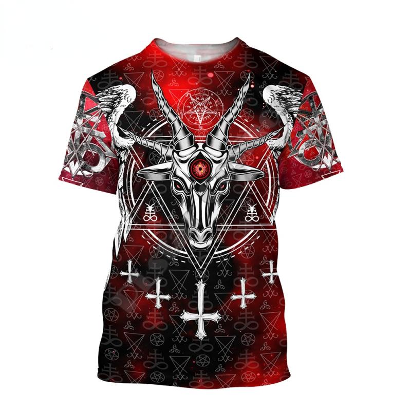 ETST 03 2022 Zomer Nieuwe Satan Duivel T-shirts Heren 3D Volledige Print Korte Mouw Shirts Zomer Mode Harajuku Unisex Shirts L