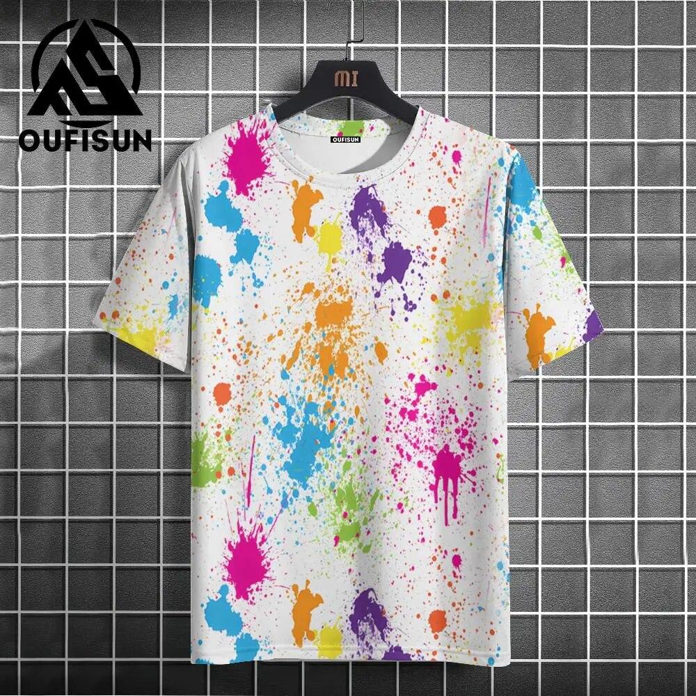 ETST WENDY 005 2024 Nieuwe Jaar Water Mannen T-shirt 3d Prints Zomer Mode Straat Korte Mouwen Tops Mannen O Hals Oversized t-shirt Heren Kleding XL