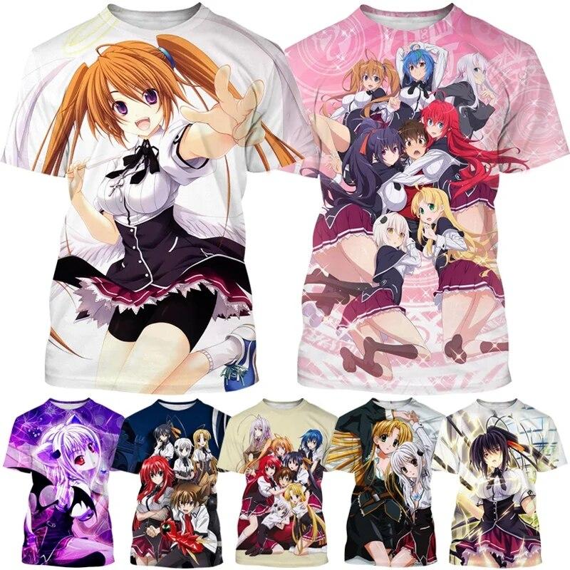 Xin nan zhuang Zomer Heren Japanse Anime High School DxD 3D Print T-shirt Trend Mode All-match Casual Ronde Hals Korte Mouw Top XXL