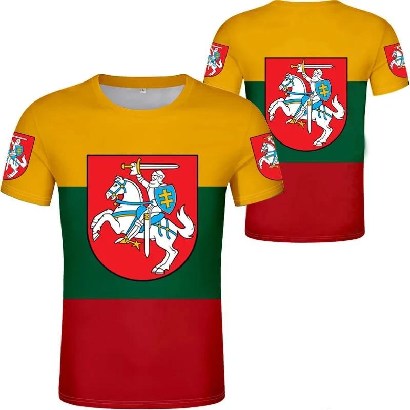 Xin nan zhuang Litouwse Nationale Embleem Vlag T-shirt 3D Print Harajuku Casual Ronde Hals Korte Mouw T-shirts Mannen Kleding Mannelijke Camisetas XXXL