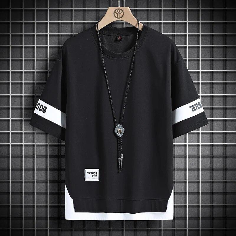 SHIZI Hiphop losse heren streetwear t-shirts casual klassieke zomer korte mouwen t-shirt zwart wit t-shirt tees oversize S groen