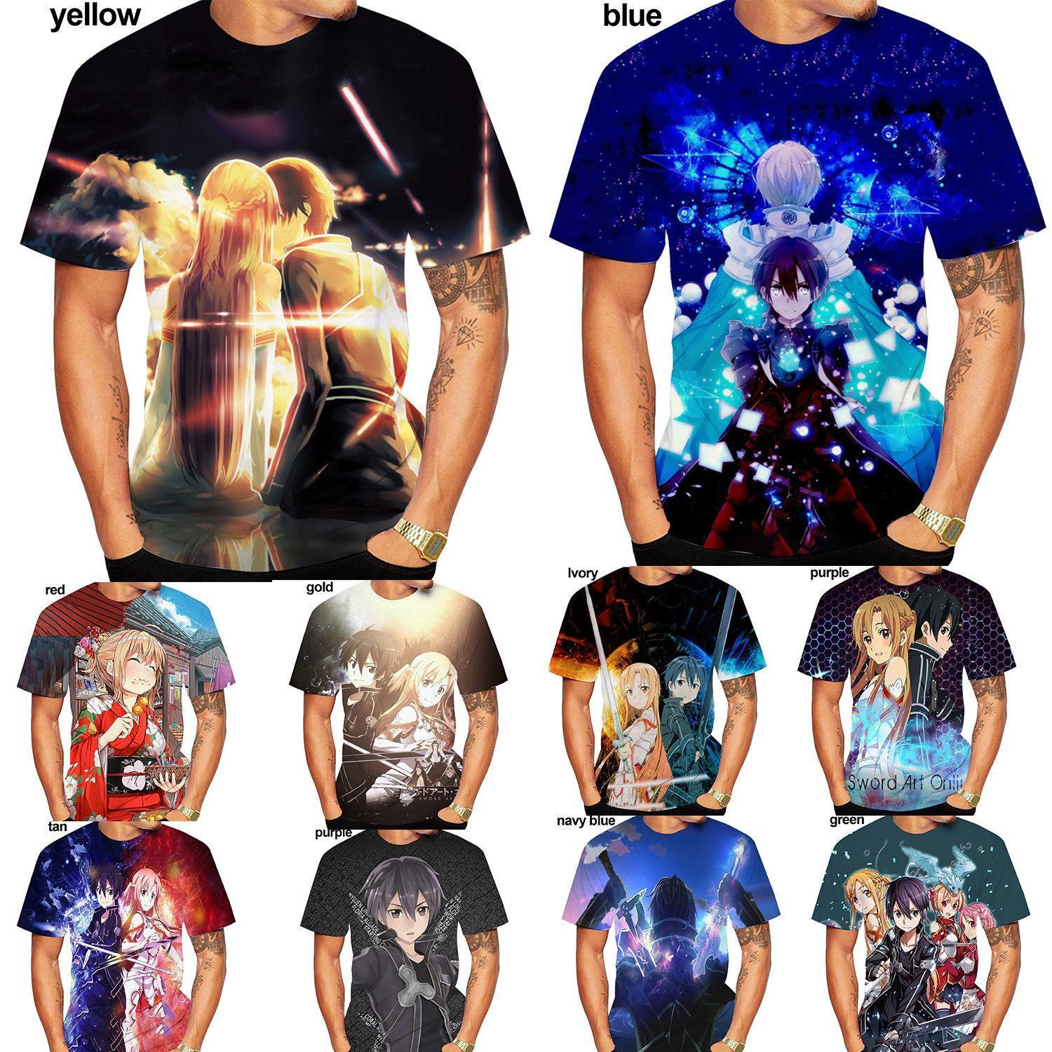 Xin nan zhuang Zomer Anime Sword Art Online 3D-printen Korte mouw Casual Harajuku T-shirt Oversized Top Tees XXL