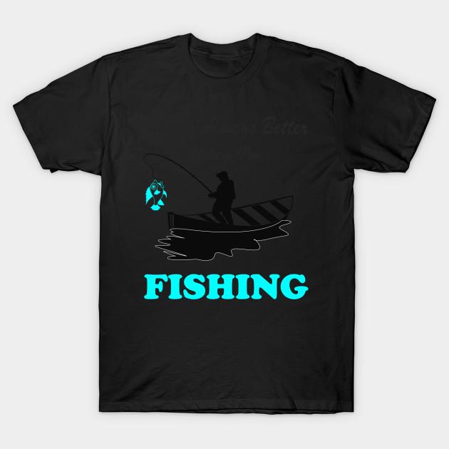 SPORTS TRIP Heren Zwart Print T-shirt Super Large TShirt life-is-always-better-when-im-fishing No-Cut Transfer Paper Print Katoenen T-shirt 4XL zwart