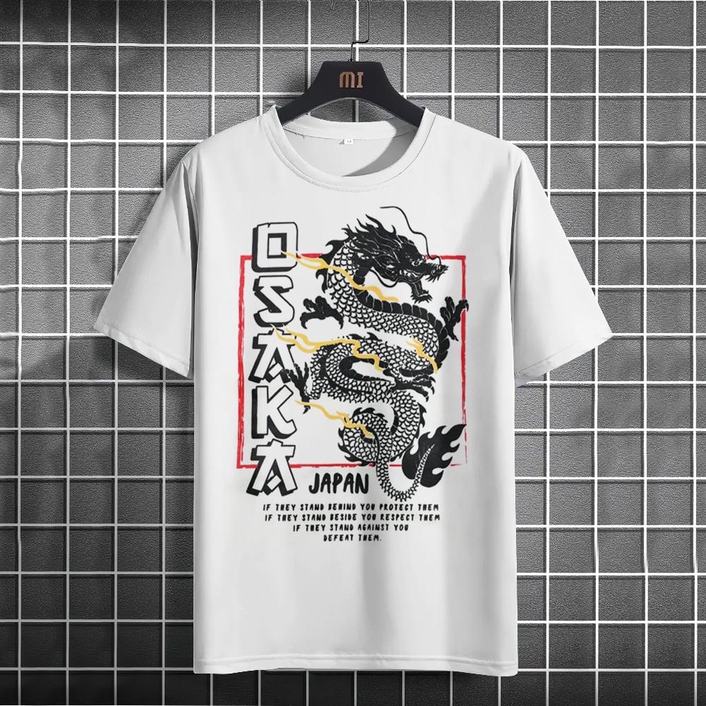 ETST 03 Jaar van de Draak Heren T-shirt China Stijl Casual Korte mouwen Nieuwjaar Kleding Voor Heren O Hals Losse Sweatshirt Mode T-shirts S