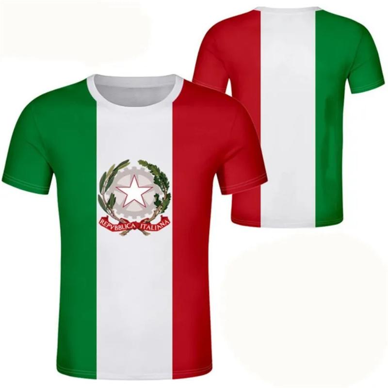 Xuhaijian02 Italiaanse vlag 3D-geprint T-shirt voor herenkleding Italiaans nationaal embleem Sportkleding voor heren Casual Streetwear Heren O-hals tops XL