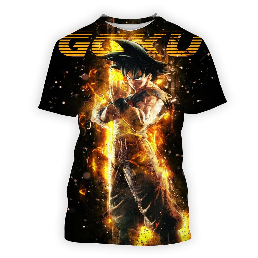 Baibao QIQI Heren T-shirts Stijl Cool Reizen Ouder-kind Kleding Mode Feest Goku Vegeta Tops Zomer Oversized L