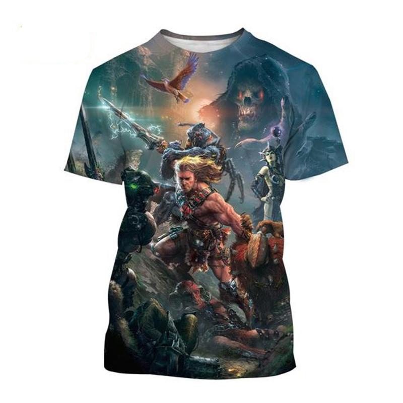 ETST 03 Nieuwe mode Cartoon Anime He-Man Masters Of The Universe 3D-printen Heren T-shirt Persoonlijkheid Hiphop Casual Unisex T-shirt L