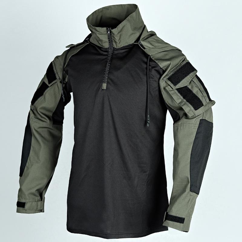 RUOK Mode Lente Herfst VS Shirts Multicam T-shirt Hooded Airsoft Paintball Kamperen Jacht Kleding Groen Heren Shirt XXXXL