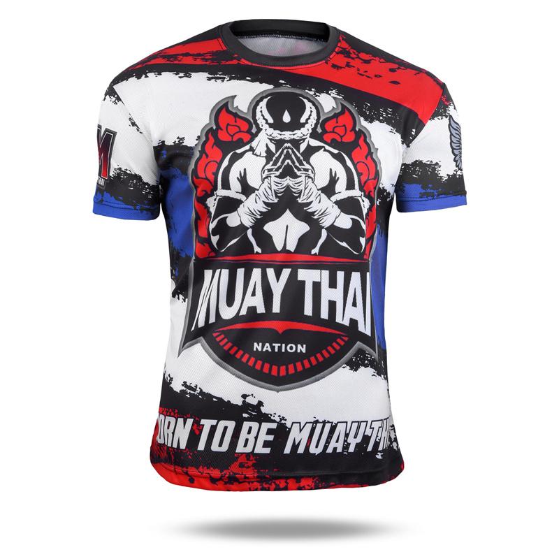 ETST WENDY 005 Nieuwe zomer 3D Muay Thai bedrukt T-shirt Coole sport T-shirts voor heren Mode Streetwear Korte mouwen Gym T-shirts Kleding Top 6XL
