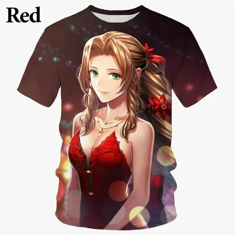 Xuhaijian02 Final Fantasy XVI Tifa Bedrukte T-shirts 3D Anime Game Sexy Meisjes graphics O-hals Unisex y2k Top Populaire Harajuku Herenkleding 6XL