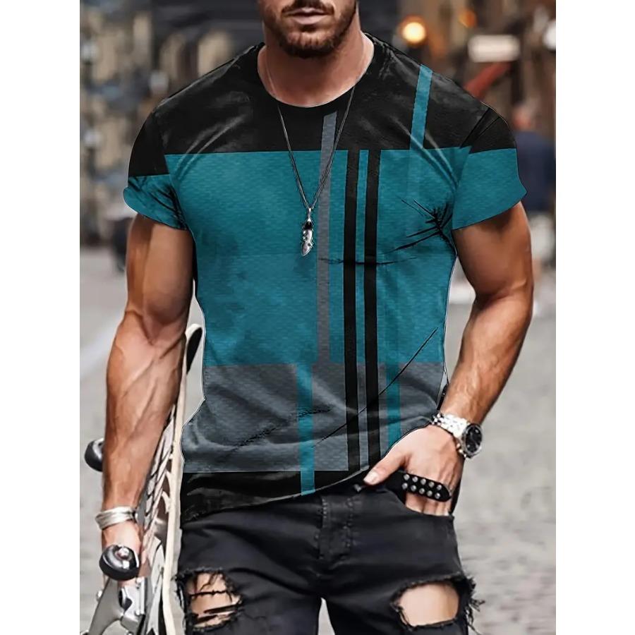 WowClassic Vintage Style Grafisch T-shirt - Zachte, elastische ronde hals, casual streetwear voor de zomer, heren relaxed fit bedrukt T-shirt met ademend vermogen 3XL
