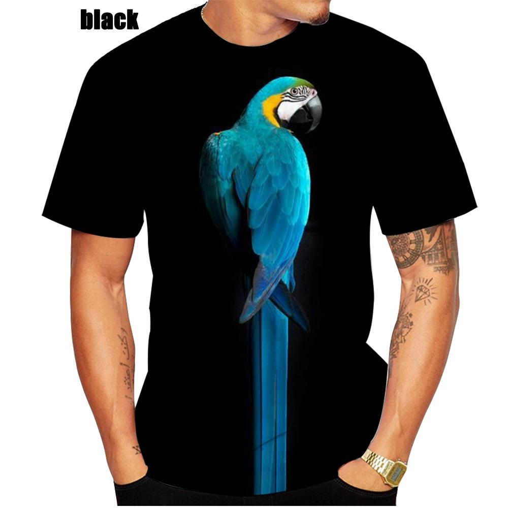 ETST 05 Mode Mannen en Vrouwen T-shirt 3D Papegaai Dier Patroon Print T-shirt Nieuwigheid Stijlvolle Persoonlijkheid Mannen/Vrouwen Casual t-shirt 6XL