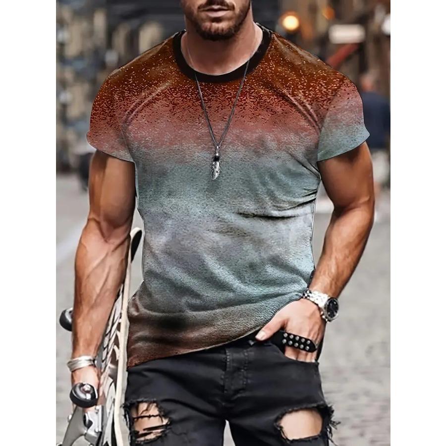 WowClassic Plus Size Heren T-shirt 3D Geprinte T-shirts Mannen Eenvoudige Gradiënt Mode Trend Korte Mouw T-shirts Casual Zomerkleding 6XL