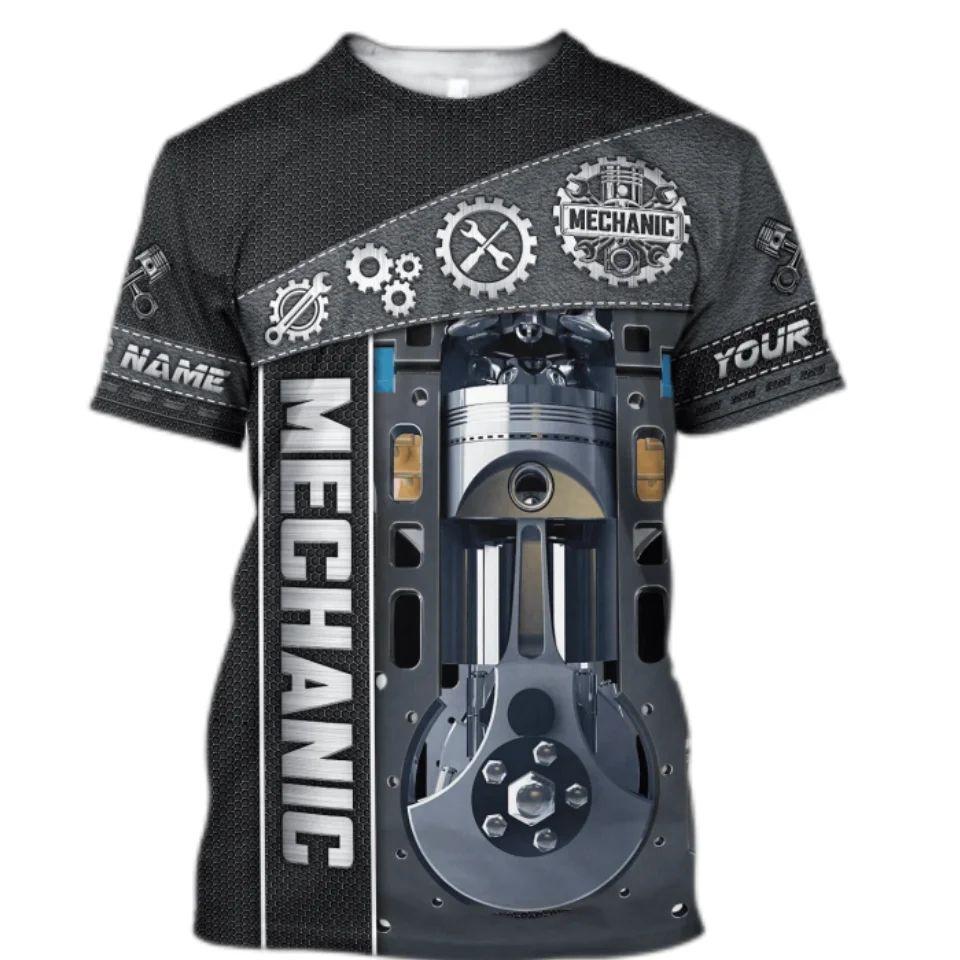 ETST 03 Mannen T-shirt Vintage T-shirt Zomer Kleding Gepersonaliseerde Naam Monteur 3d Print Tops 5xl Straat Casual Sport Oversized Trui 6XL