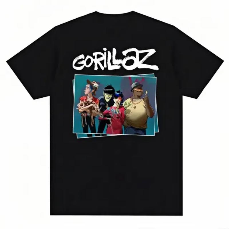 New Young Muziekband Gorillazs Punk Rock Print T-shirt 90s Casual Fashion Korte Mouw Plus Size T-shirt Unisex XL