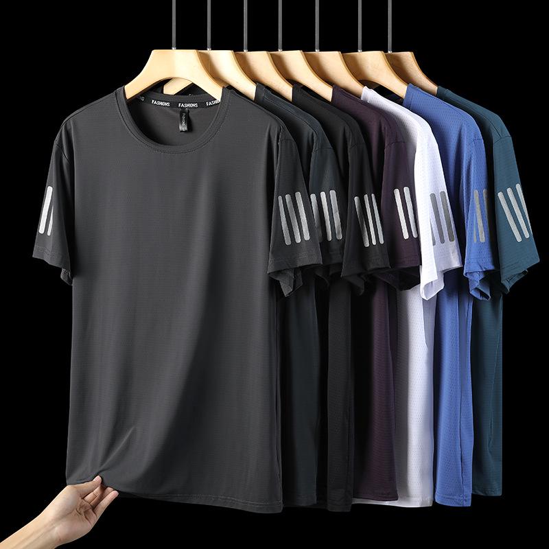 VantaGoods Heren Zomer Ice Silk Sneldrogende Sport T-shirts - Ademende, Elastische, Korte Mouw Tops voor Hardlopen en Vrije Tijd L