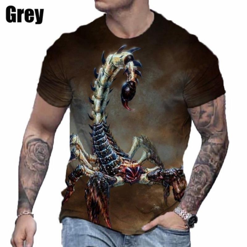 ETST WENDY 005 Herenmode casual 3D geprint schorpioen T-shirt met korte mouwen XS-5XL M