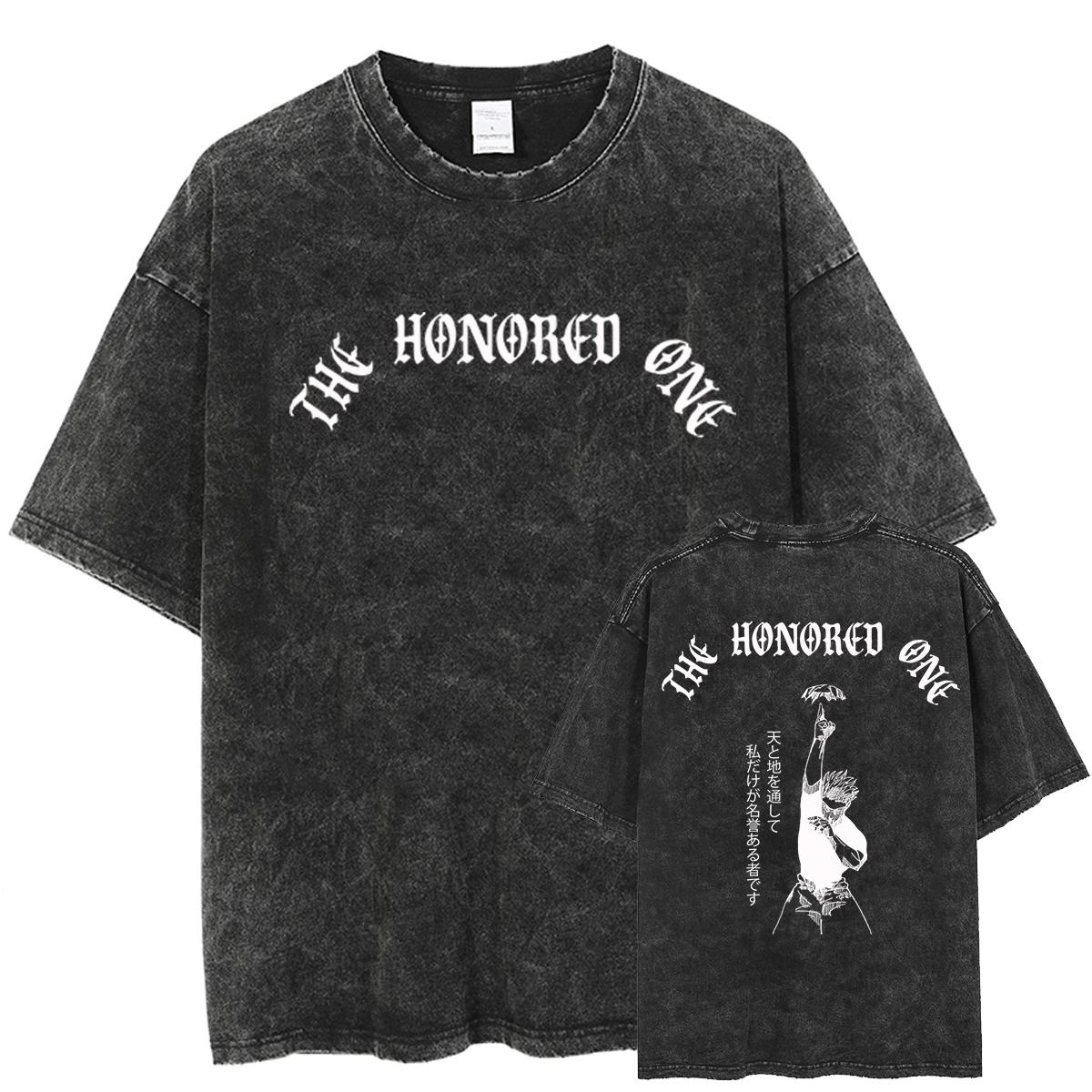 FEGKZLI Fashion 100% katoen Acid Washed Vintage korte mouw T-shirt Voor- en achterkant bedrukking Streetwear HipHop Harajuku Oversized T-shirts XXL koffie