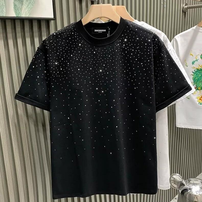 Ladie KAKA Mode Licht Luxe Heren T-shirt Korte Mouw Niche Korte Mouw T-shirt S zwart