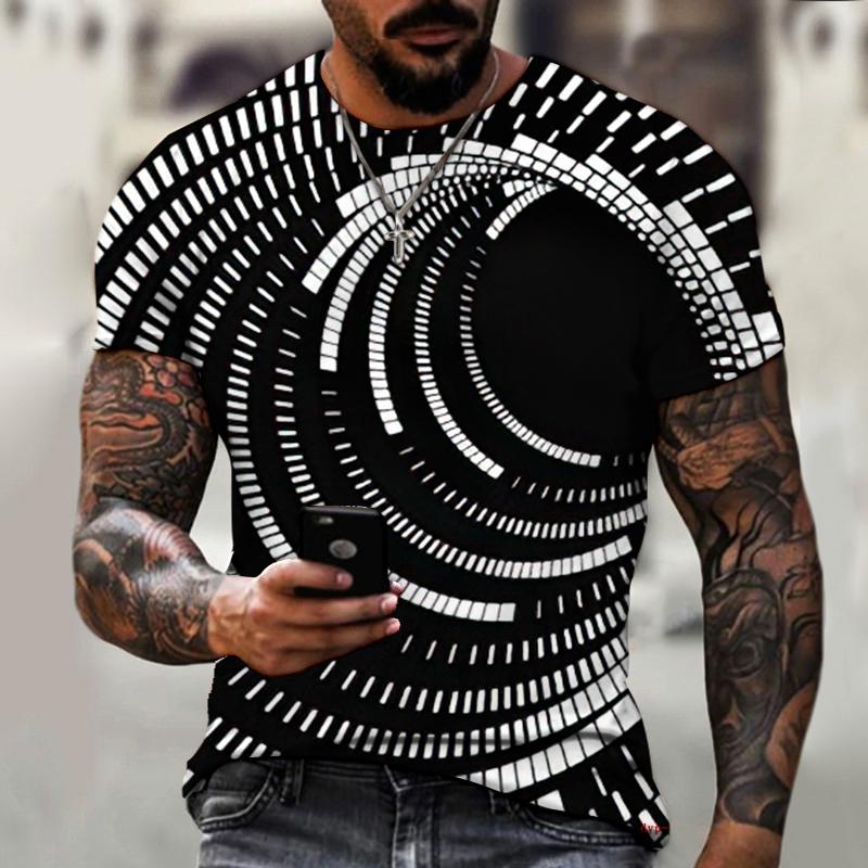 Etst 003 Merk mannen Zomer Korte mouwen Technologie Whirlpool Digitale Informatie 3d Gedrukt T-shirt Harajuku Mode Maat 6XL XS