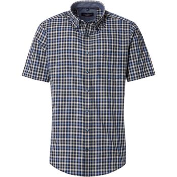 Casa Moda Overhemd Lange Mouw  Short Sleeve Overhemd Ruiten Navy