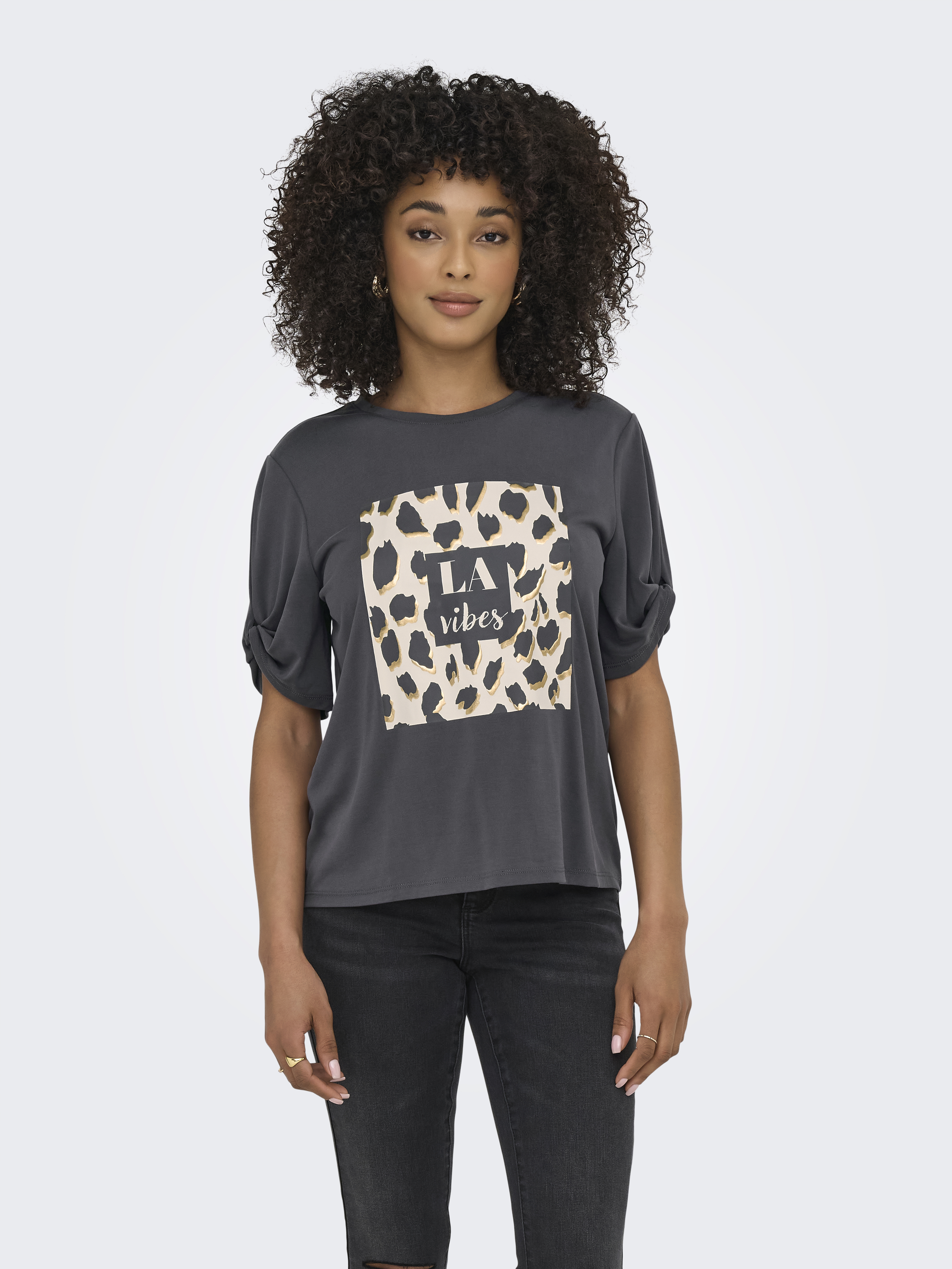 Only Shirt met korte mouwen ONLFREE LIFE S/S CREATE TOP BOX JRS