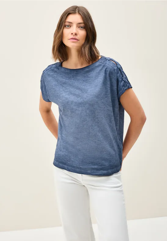 Cecil T-shirt met knoopdetail